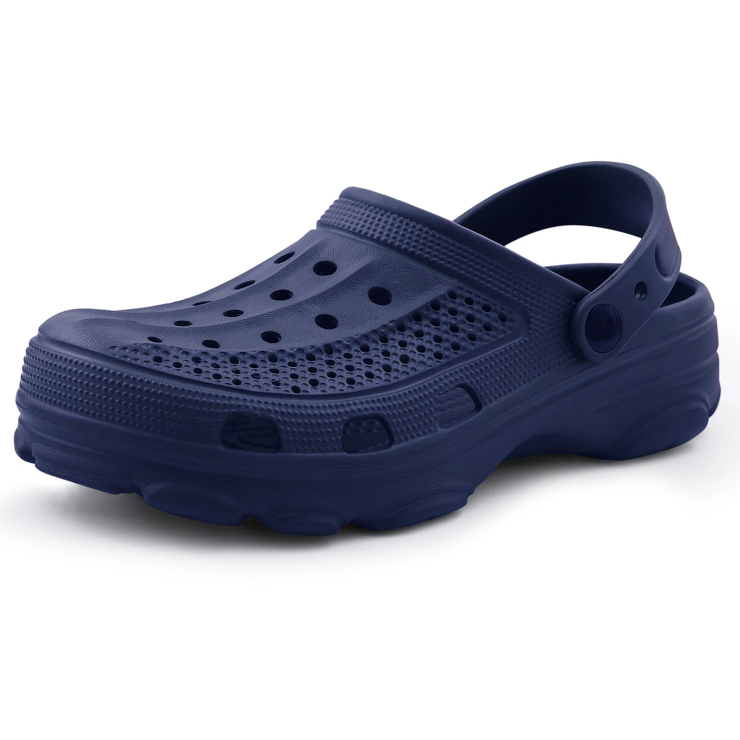 Kidmi Nuevas Sandalias Zuecos para Hombre Talón Profundo Sandalias Planas para Hombre Verano Agujeros Impermeables Sandalias para el Hogar Exterior Suela Antideslizante Chanclas de Playa