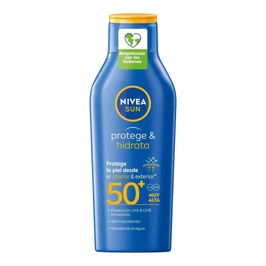Nivea sun spf50 protects & moisturizes moisturizing sun milk, 200 ml