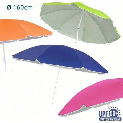 Pandahome beach umbrella, sunshade upf +50 4 assorted colors nylon 160 cm/180 cm/200cm/220cm