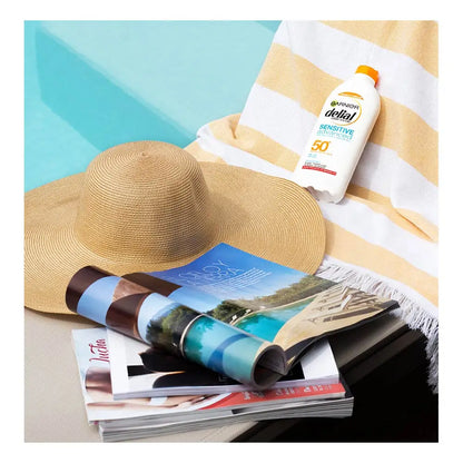 Delial Ambre Solaire - SPF 50+ Sunscreen for All Skin Types, 400ml, water-resistant, lightweight and non-sticky, provides UVA/UVB protection and guards against infrared effects.