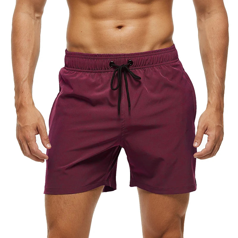 Escatch Brand 2026 Men's Stretch Swim Trunks Quick Dry Beach Shorts With Zipper Pockets and Mesh Lining