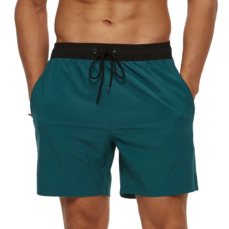 Escatch Brand 2026 Men's Stretch Swim Trunks Quick Dry Beach Shorts With Zipper Pockets and Mesh Lining