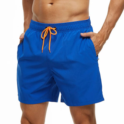Escatch Brand 2026 Men's Stretch Swim Trunks Quick Dry Beach Shorts With Zipper Pockets and Mesh Lining