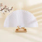 Classical Simple Spanish Plain Fan Handmade Art Craft Pure Wood Folding Fan Solid Color Decorative Props Fan Party Gift