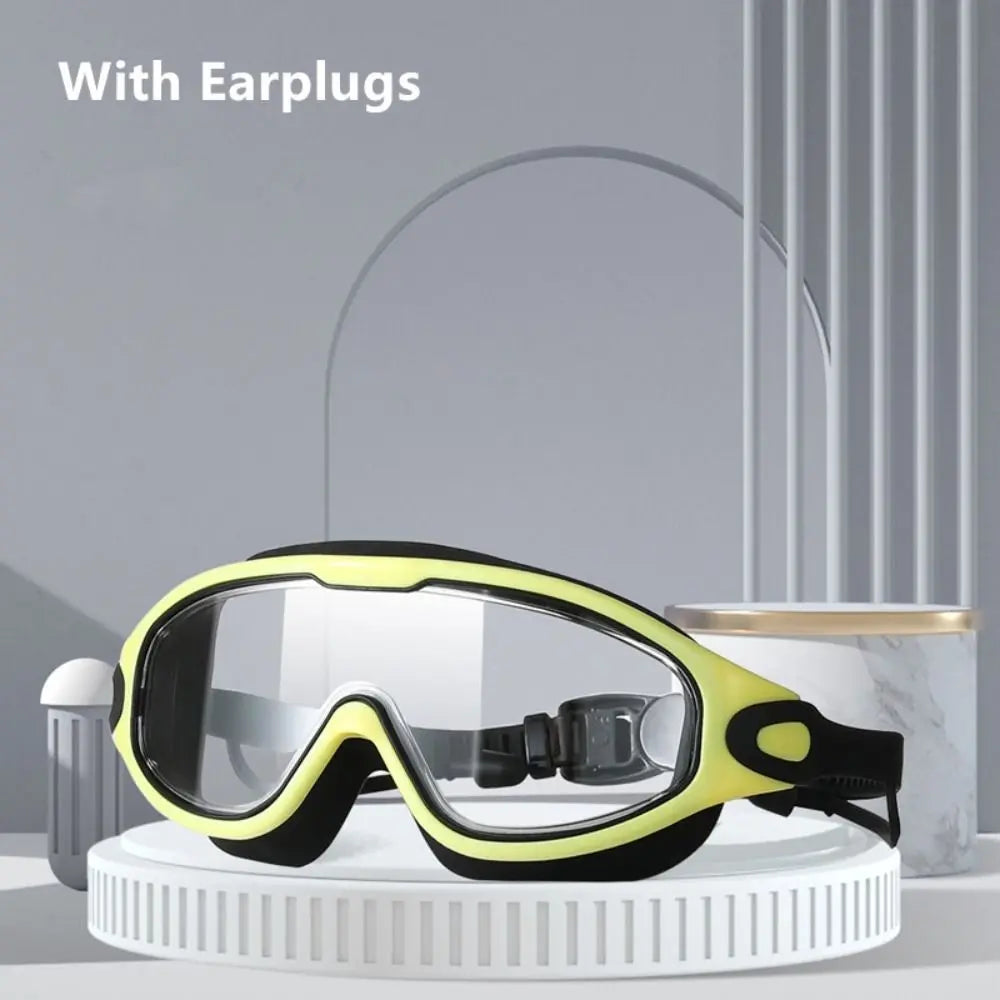 Fashion Waterproof Anti-UV Wide Vision Big Frame Silicone Diving Eyewear Swimming Glasses Swim Eyewear Swimming Goggles