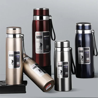 600ML/1000ML/1200ML Double Stainless Steel 316 Thermal Flask with Filter Portable Coffee Tea Thermal Bottle Travel Tumbler