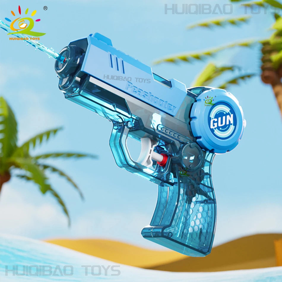 HUIQIBAO Press the small water gun. Summer outdoor interactive beach water play battle. Children's water sprayer toy.