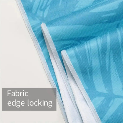 1pc Ocean element beach towel, suitable for outdoor sports, swimming, and fitness center multifunctional beach towel