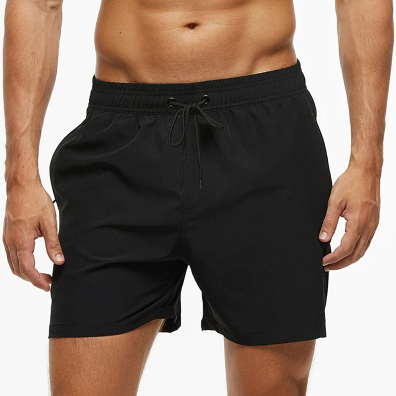 Escatch Brand 2026 Men's Stretch Swim Trunks Quick Dry Beach Shorts With Zipper Pockets and Mesh Lining
