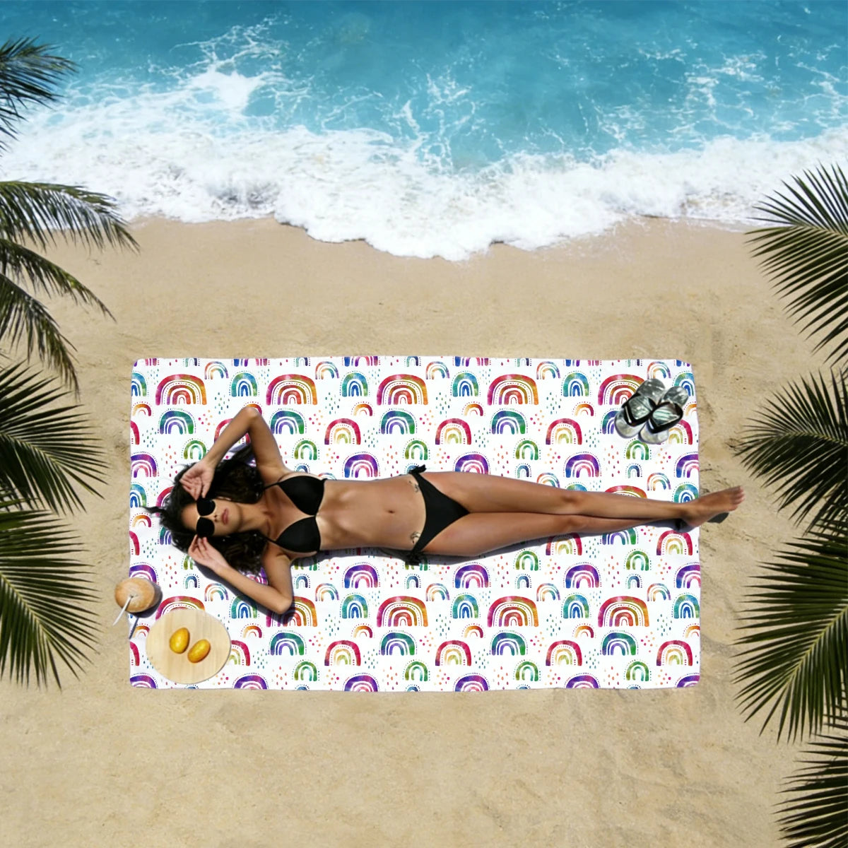 Thin Lightweight Microfiber Beach Towel Sand Free Quick Dry Absorbent Compact Towels for Swimming Pool Camping Beach Accessories
