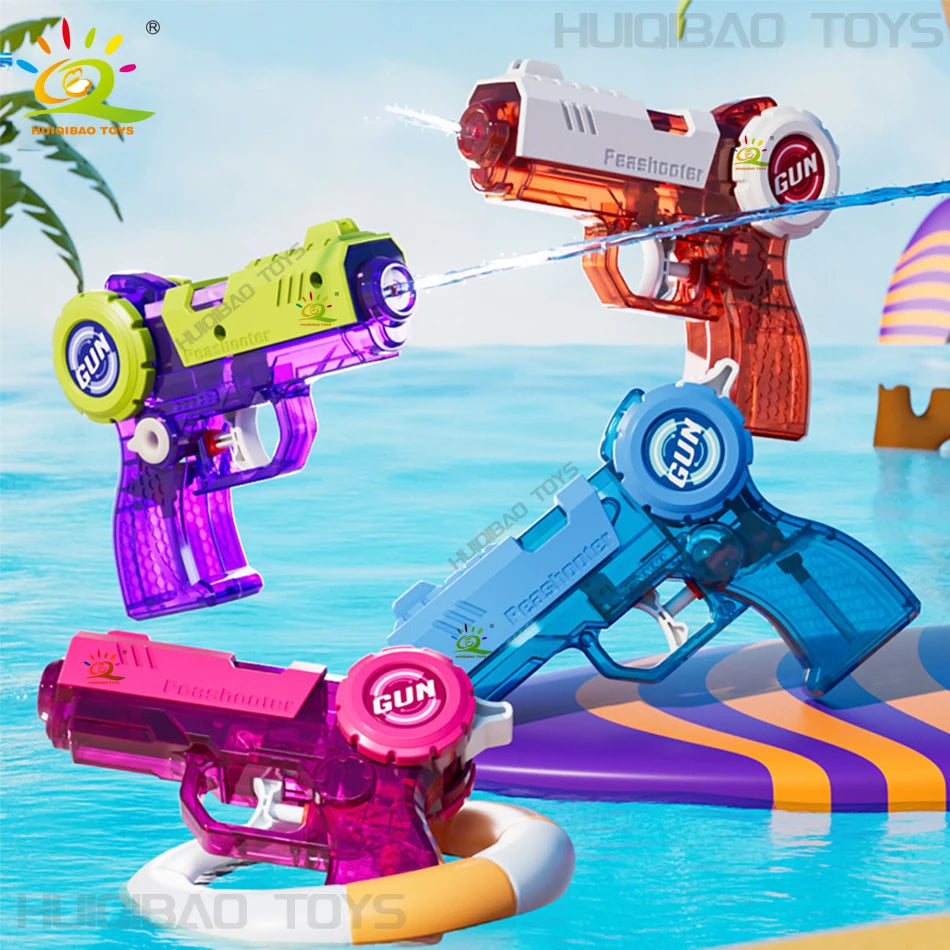 HUIQIBAO Press the small water gun. Summer outdoor interactive beach water play battle. Children's water sprayer toy.