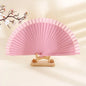 Classical Simple Spanish Plain Fan Handmade Art Craft Pure Wood Folding Fan Solid Color Decorative Props Fan Party Gift