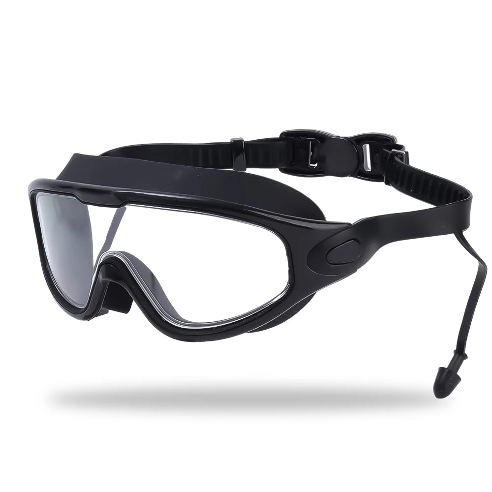Swimming Goggles Silicone Swim Glasses Big Frame with Earplugs Men Women Professional HD Anti-fog Eyewear Swimming Accessories