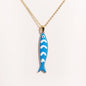 Waterproof Cute Colorful Enamel Fish Pendant Necklaces For Women Girls Lovely Stainless Steel Gold Color Summer Beach Jewelry