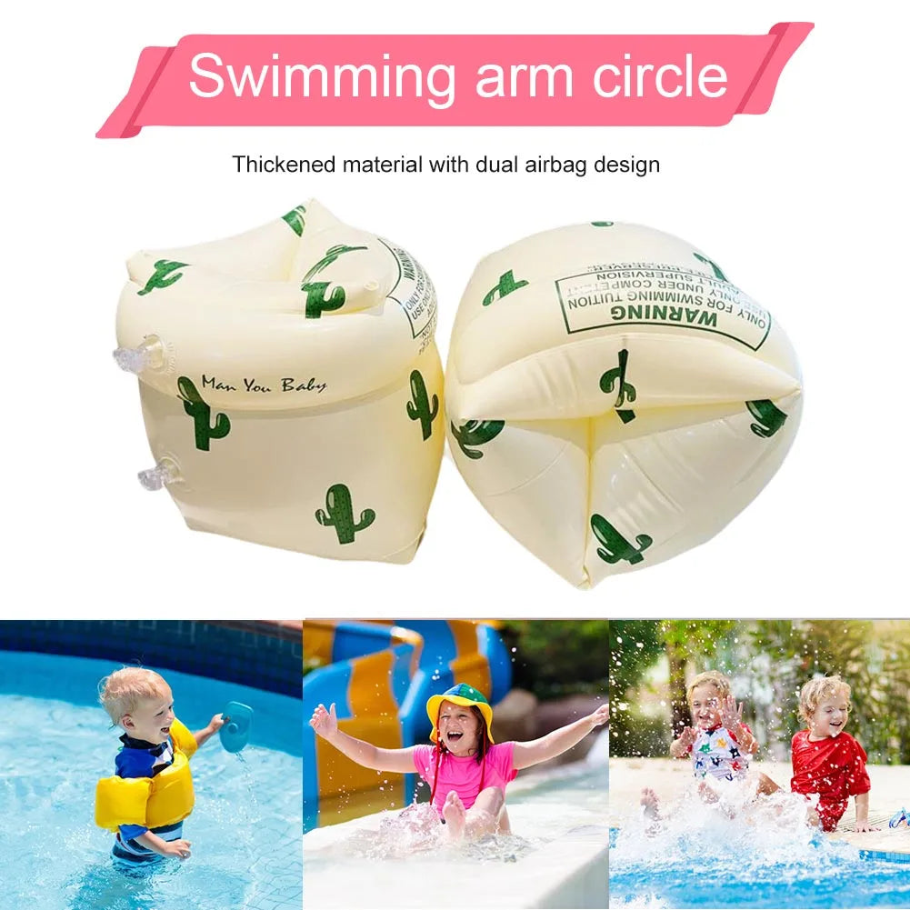 2pcs PVC Inflatable Arm Rings Summer Swimming Arm Floater Kids Pool Float Sleeve Inflatable Pool Buoy Armbands Pool Accessories