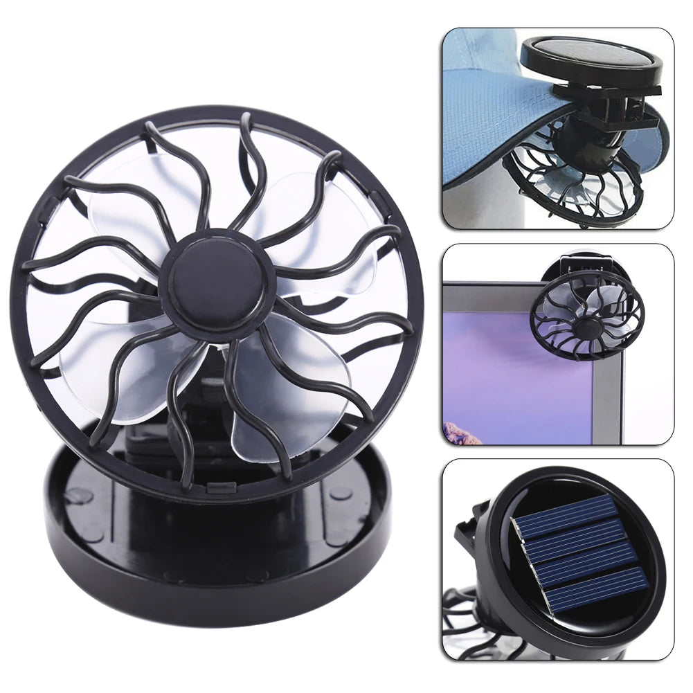 Portable Mini Solar Powered Clip Fan Outdoor Cap Clip Cooler Desktop Electric Fan Student Dormitory Ventilador Cooling Appliance
