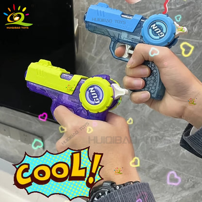 HUIQIBAO Press the small water gun. Summer outdoor interactive beach water play battle. Children's water sprayer toy.