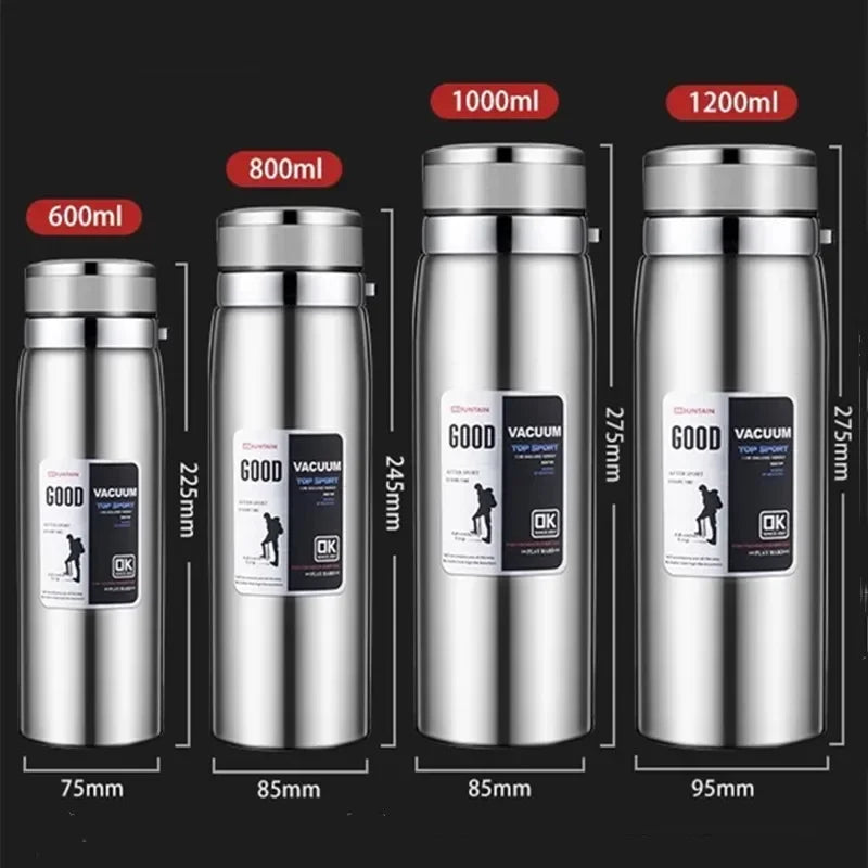 600ML/1000ML/1200ML Double Stainless Steel 316 Thermal Flask with Filter Portable Coffee Tea Thermal Bottle Travel Tumbler