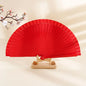 Classical Simple Spanish Plain Fan Handmade Art Craft Pure Wood Folding Fan Solid Color Decorative Props Fan Party Gift