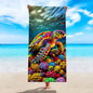 1pc Beach turtle animal printed beach towel, quick drying absorbent beach towel, outdoor sports swimming beach towel