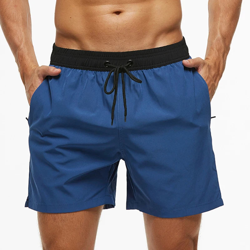 Escatch Brand 2026 Men's Stretch Swim Trunks Quick Dry Beach Shorts With Zipper Pockets and Mesh Lining