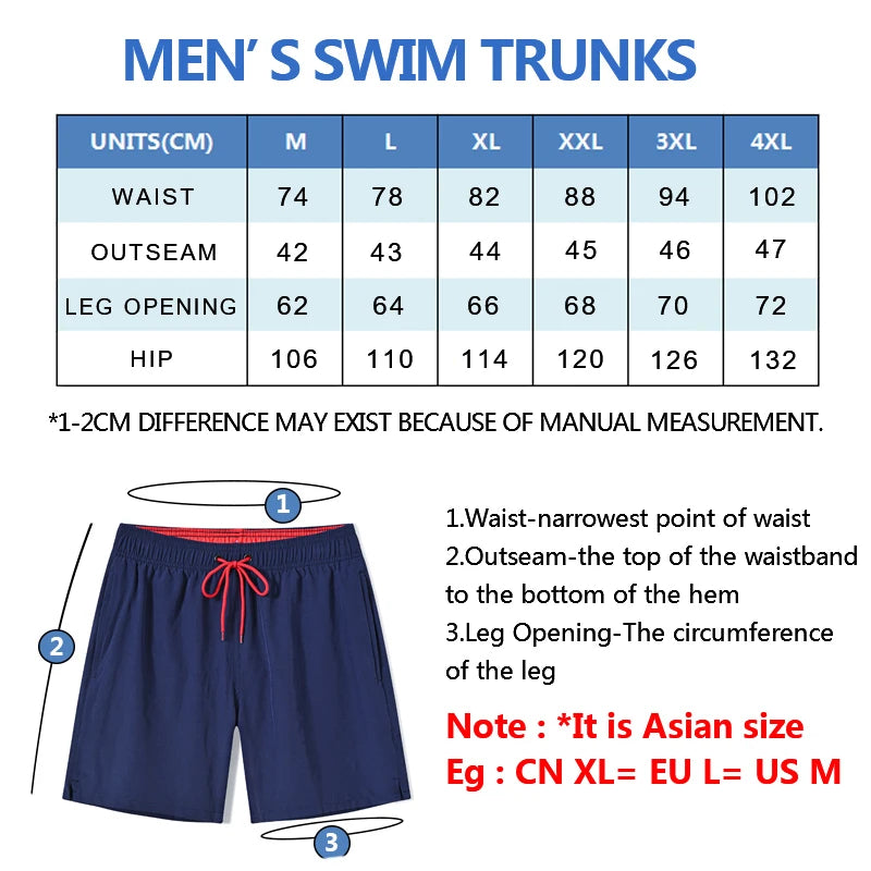 Escatch Brand 2026 Men's Stretch Swim Trunks Quick Dry Beach Shorts With Zipper Pockets and Mesh Lining