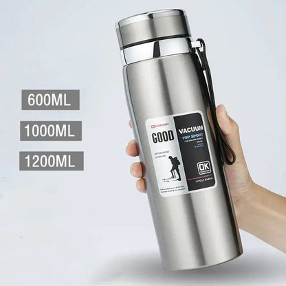 600ML/1000ML/1200ML Double Stainless Steel 316 Thermal Flask with Filter Portable Coffee Tea Thermal Bottle Travel Tumbler