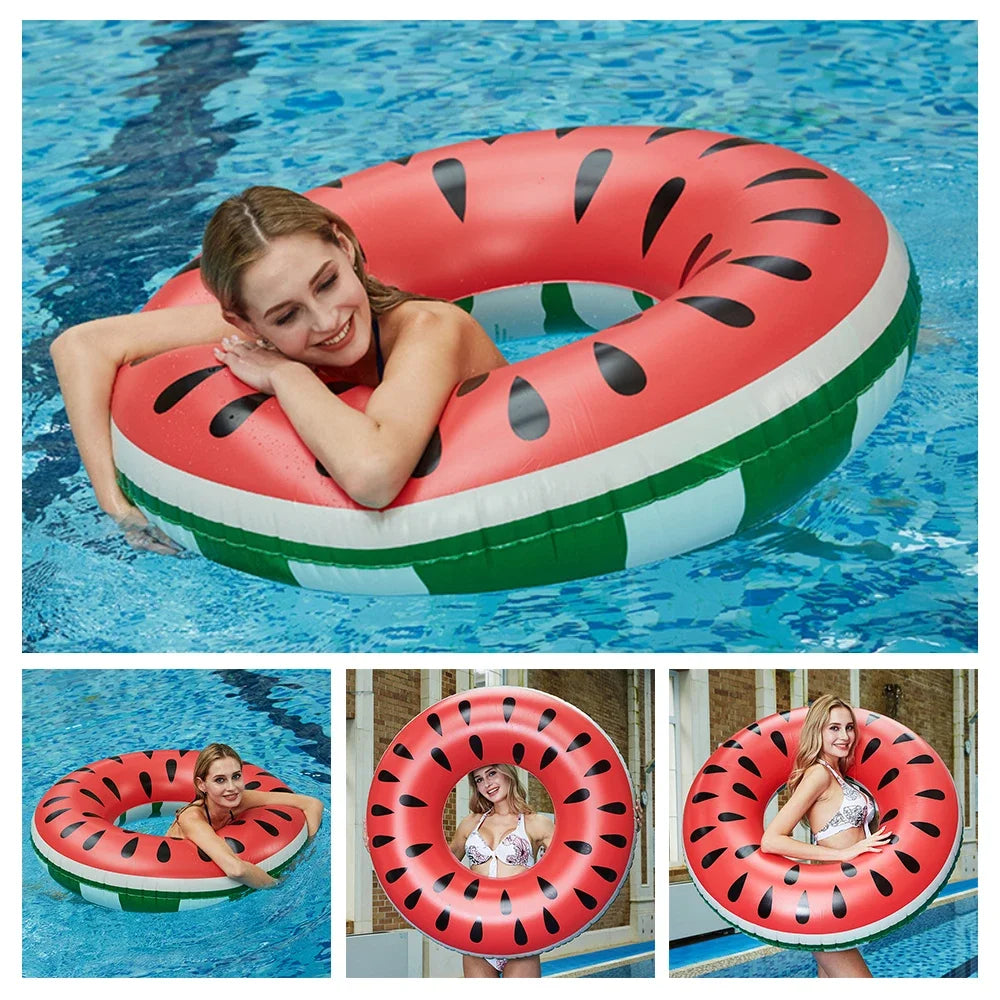 1pc Watermelon Swimming Ring PVC Inflatable Swim Circle For Outdoor Sport Beach Pool Party  Floating Ring