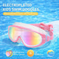 JSJM New Kids Swimming Goggles Big Frame HD Wide View Anti-Fog Waterproof Swim Mask For Boys Girls Ages 3-15 Multi-Color Choice