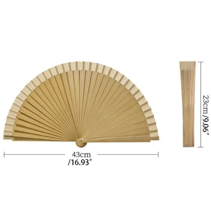 Classical Simple Spanish Plain Fan Handmade Art Craft Pure Wood Folding Fan Solid Color Decorative Props Fan Party Gift