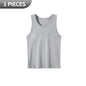 1/3 Pack Four Seasons Men's Cotton Joker Vest Teenagers Simple Fit Sports Fitness T-shirt Middle-aged Casual Sleeveless Shirt