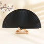 Classical Simple Spanish Plain Fan Handmade Art Craft Pure Wood Folding Fan Solid Color Decorative Props Fan Party Gift
