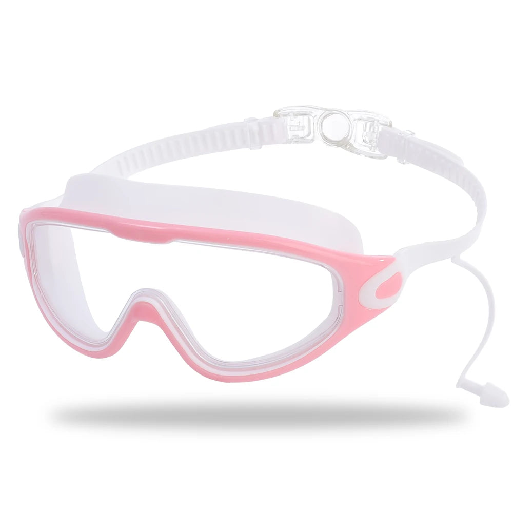 Swimming Goggles Silicone Swim Glasses Big Frame with Earplugs Men Women Professional HD Anti-fog Eyewear Swimming Accessories