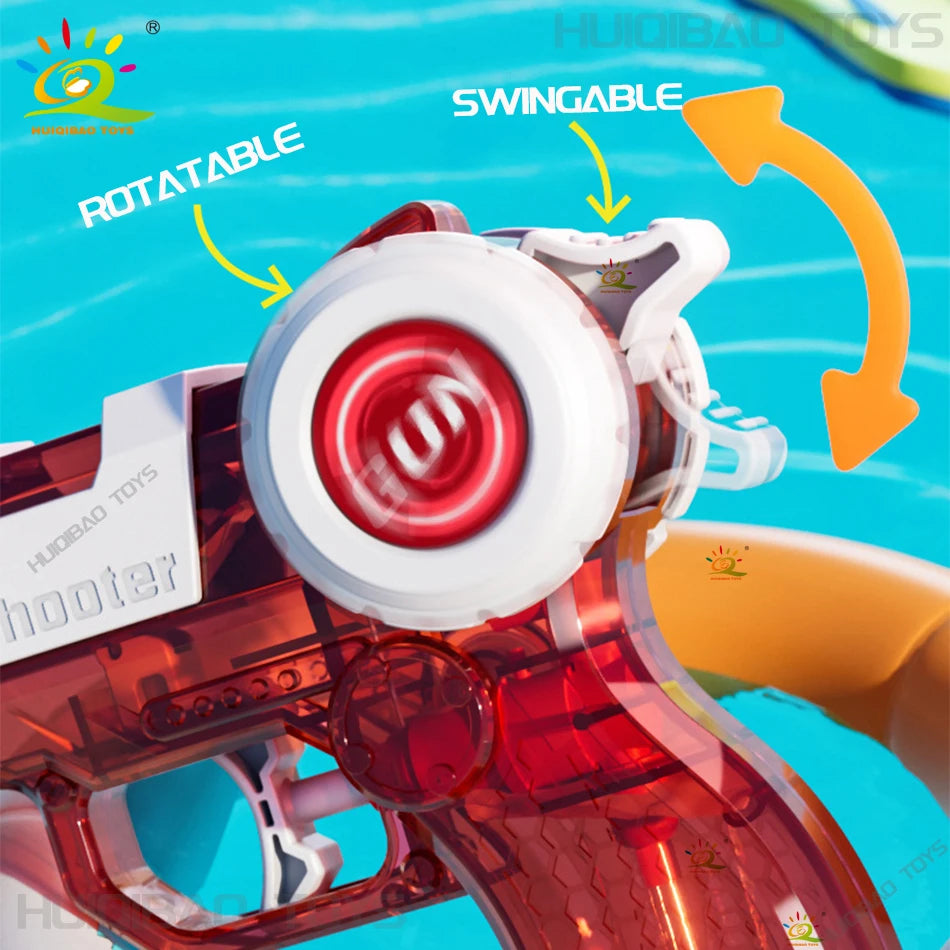 HUIQIBAO Press the small water gun. Summer outdoor interactive beach water play battle. Children's water sprayer toy.