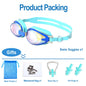 JSJM Professional Kids Swimming Goggles Anti-Fog UV Protection Waterproof Silicone Swim Glasses for Boys Girls Swim Eyewear Gift