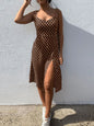 Dresses Sundress Summer Women Causal Polka Dot Sleeveless High Pleated elastic waist V-Neck Beach Dress Vestidos De Verano