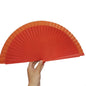 Classical Simple Spanish Plain Fan Handmade Art Craft Pure Wood Folding Fan Solid Color Decorative Props Fan Party Gift