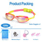 JSJM Professional Kids Swimming Goggles Anti-Fog UV Protection Waterproof Silicone Swim Glasses for Boys Girls Swim Eyewear Gift