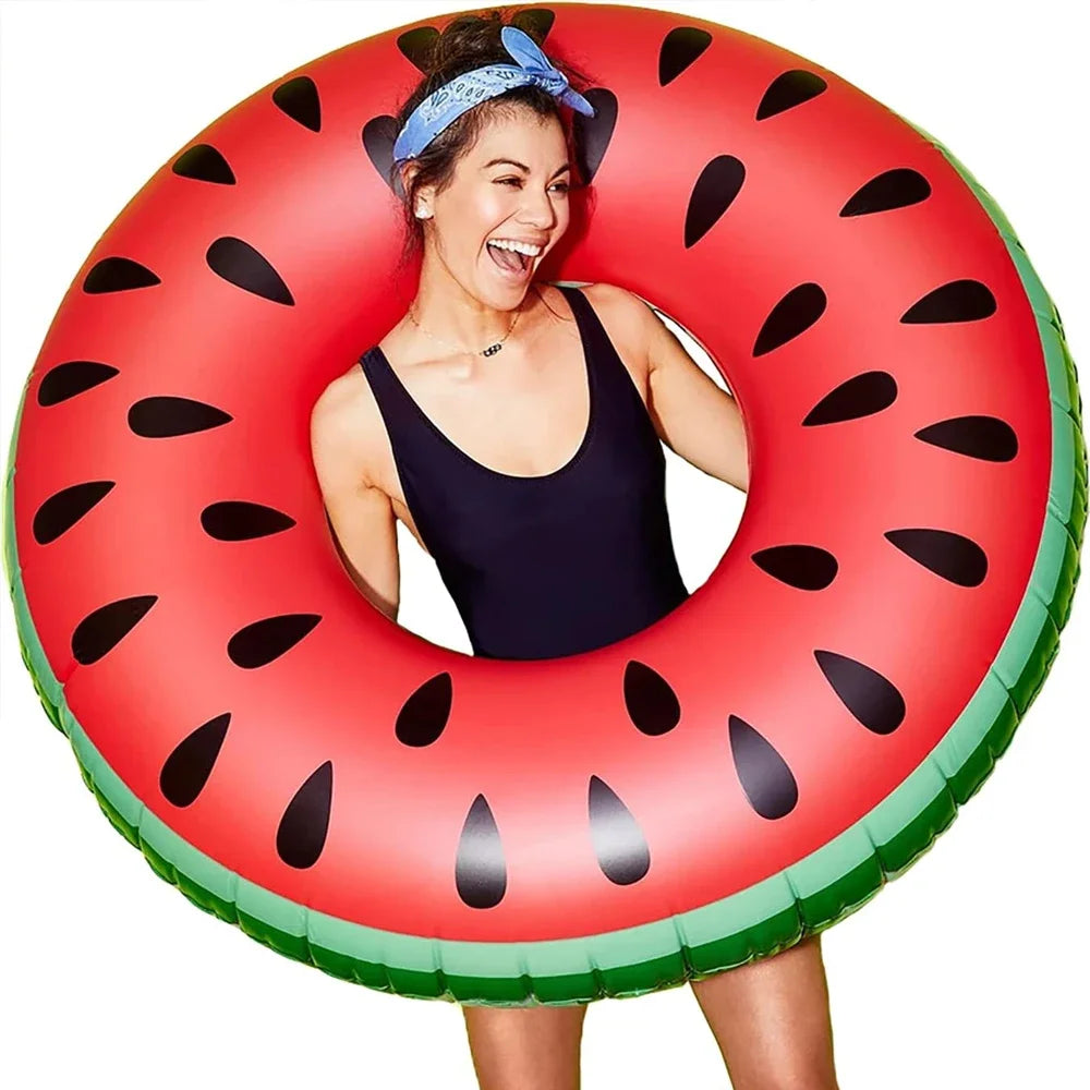 1pc Watermelon Swimming Ring PVC Inflatable Swim Circle For Outdoor Sport Beach Pool Party  Floating Ring