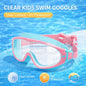 JSJM New Kids Swimming Goggles Big Frame HD Wide View Anti-Fog Waterproof Swim Mask For Boys Girls Ages 3-15 Multi-Color Choice