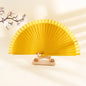 Classical Simple Spanish Plain Fan Handmade Art Craft Pure Wood Folding Fan Solid Color Decorative Props Fan Party Gift
