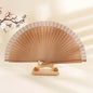 Classical Simple Spanish Plain Fan Handmade Art Craft Pure Wood Folding Fan Solid Color Decorative Props Fan Party Gift