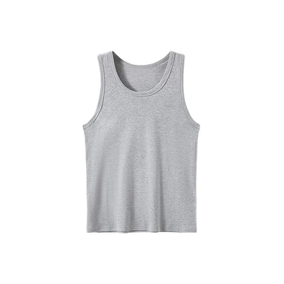 1/3 Pack Four Seasons Men's Cotton Joker Vest Teenagers Simple Fit Sports Fitness T-shirt Middle-aged Casual Sleeveless Shirt