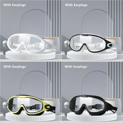 Fashion Waterproof Anti-UV Wide Vision Big Frame Silicone Diving Eyewear Swimming Glasses Swim Eyewear Swimming Goggles
