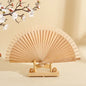 Classical Simple Spanish Plain Fan Handmade Art Craft Pure Wood Folding Fan Solid Color Decorative Props Fan Party Gift