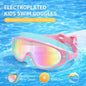 JSJM New Kids Swimming Goggles Big Frame HD Wide View Anti-Fog Waterproof Swim Mask For Boys Girls Ages 3-15 Multi-Color Choice