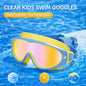 JSJM New Kids Swimming Goggles Big Frame HD Wide View Anti-Fog Waterproof Swim Mask For Boys Girls Ages 3-15 Multi-Color Choice