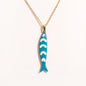 Waterproof Cute Colorful Enamel Fish Pendant Necklaces For Women Girls Lovely Stainless Steel Gold Color Summer Beach Jewelry
