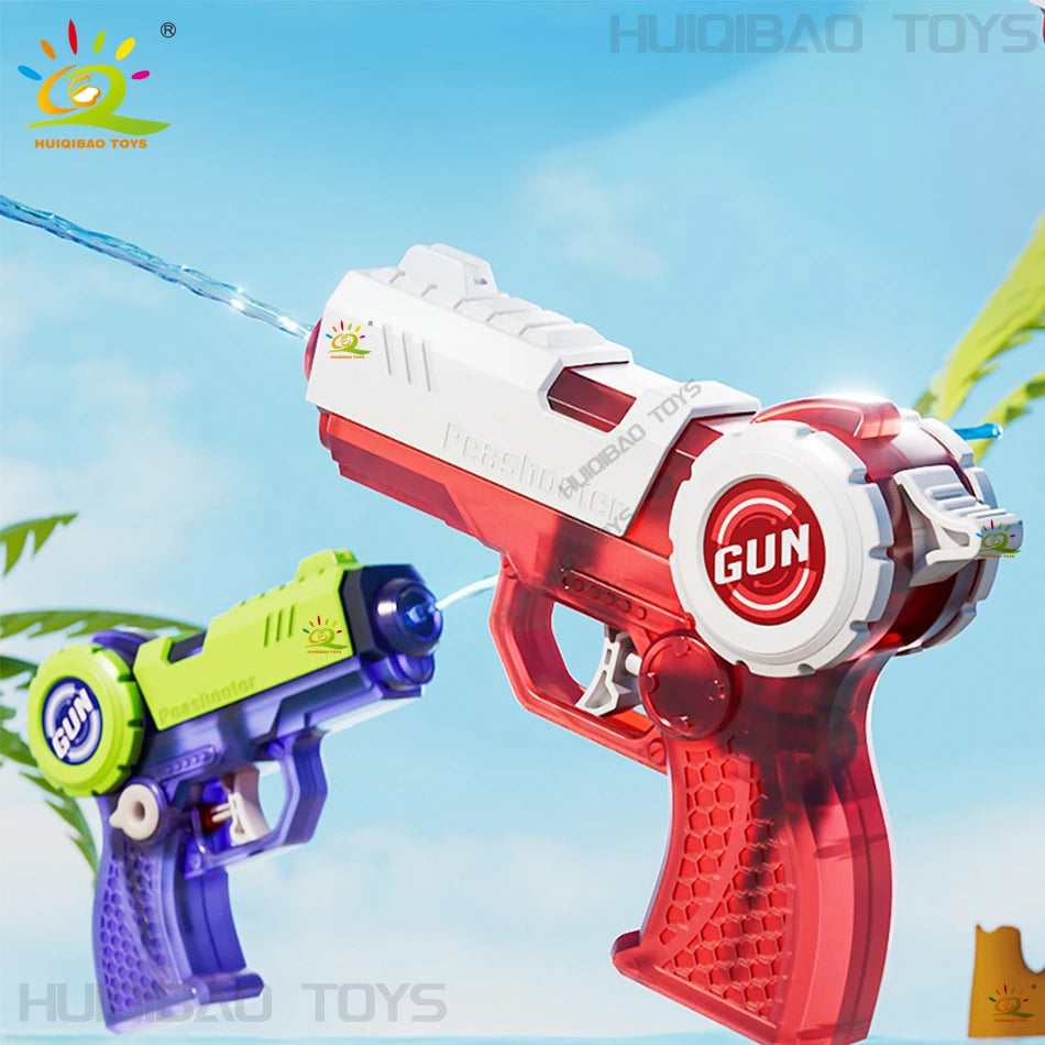 HUIQIBAO Press the small water gun. Summer outdoor interactive beach water play battle. Children's water sprayer toy.