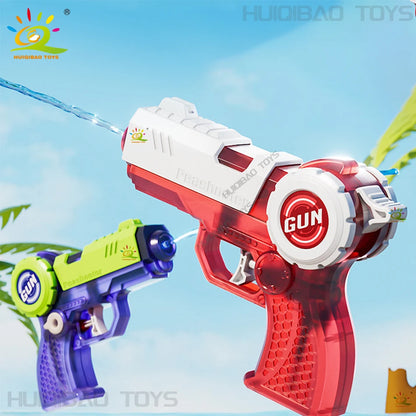 HUIQIBAO Press the small water gun. Summer outdoor interactive beach water play battle. Children's water sprayer toy.